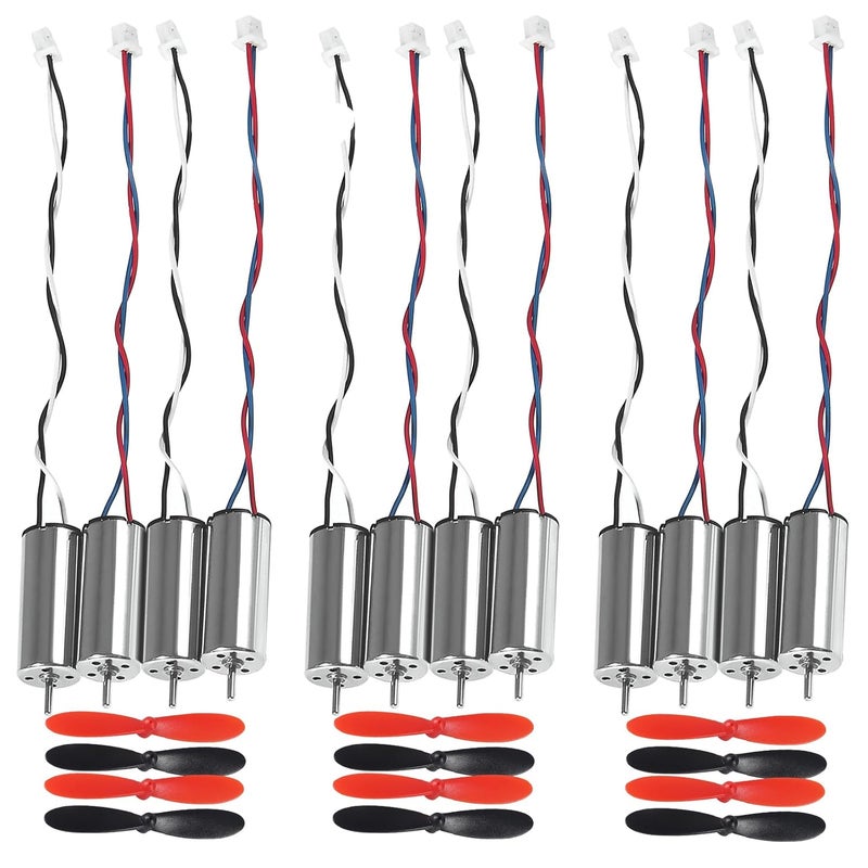 AEDIKO 3 Sets 12pcs 8520 Brushed Motors 8.5x20mm Motor 3-5V 0.15A 35000RPM-50000RPM 8520 Motor Hollow Cup Drone Motor Mini DC Motors - Image 1